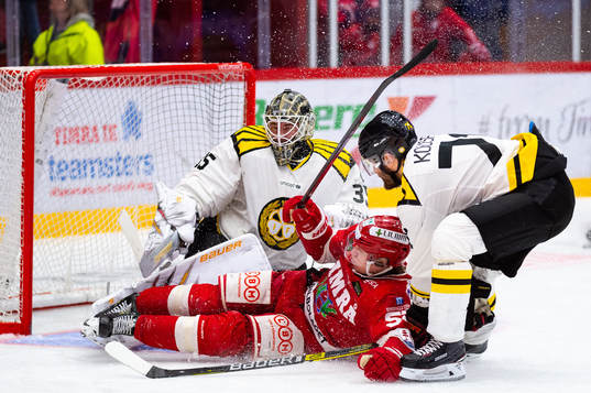 Timrås Vilmos Gallo och Brynäs Robert Kousal framför