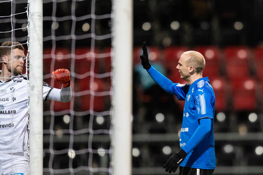 Halmstads målvakt Malkolm Nilsson och Andreas JOhansson