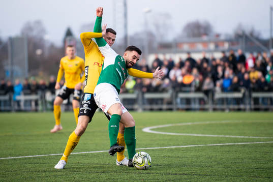 Hässleholms Florent Stagova och Elfsborgs Samuel Holmén