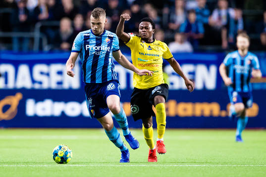 Djurgårdens Jesper Karlström och Frejs Abdul Halik Hudu