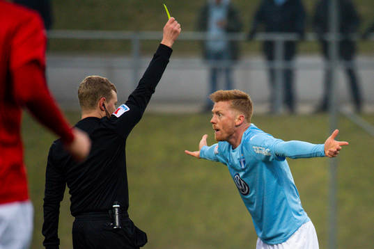 Domare Fredrik Klitte varnar Malmö FFs Anders Christiansen