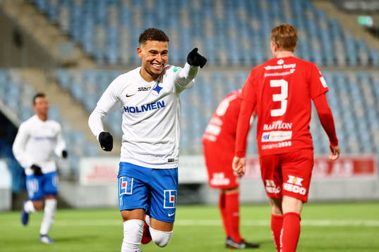 Norrköpings Jordan Larsson jublar