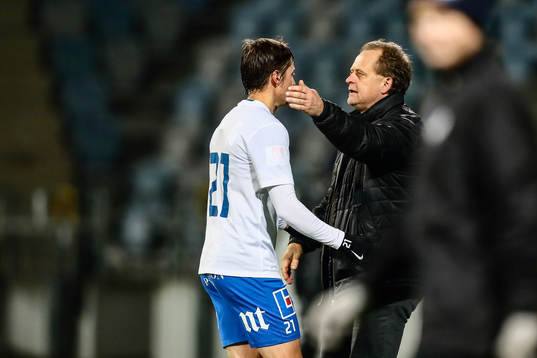 Värnamos tränare Jonas Thern och Norrköpings Simon Thern