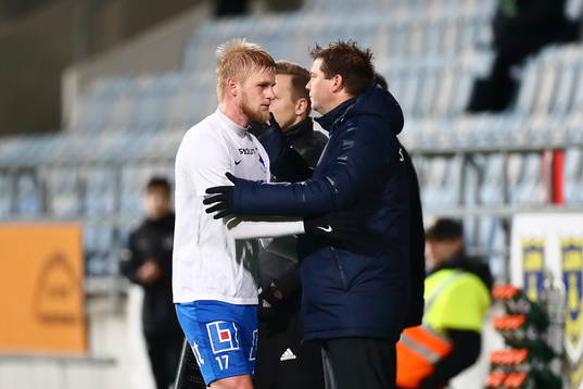 Norrköpings Kalle Holmberg och tränare Jens Gustafsson