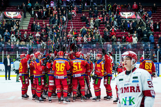 Malmö Redhawks spelare jublar