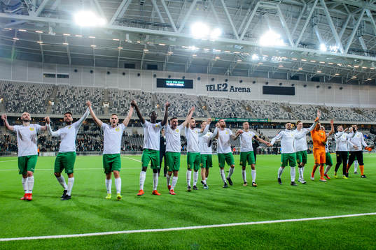 Hammarbys spelare jublar