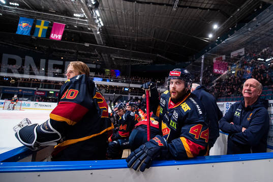 Djurgårdens målvakt Olof Lindbom och Mattias Guter