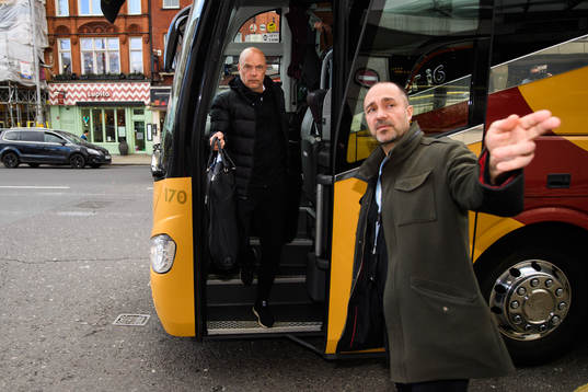 Uwe Rösler, head coach of Malmö FF arrives at the hotel