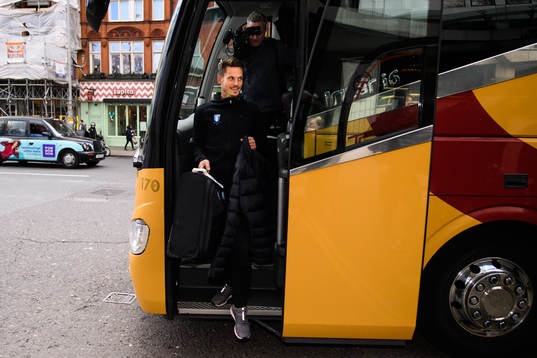 Markus Rosenberg of Malmö FF arrives at the hotel