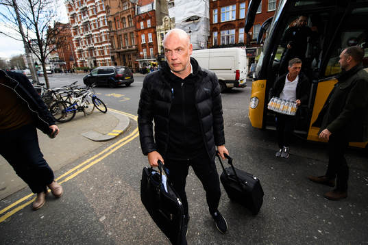 Uwe Rösler, head coach of Malmö FF arrives at the hotel