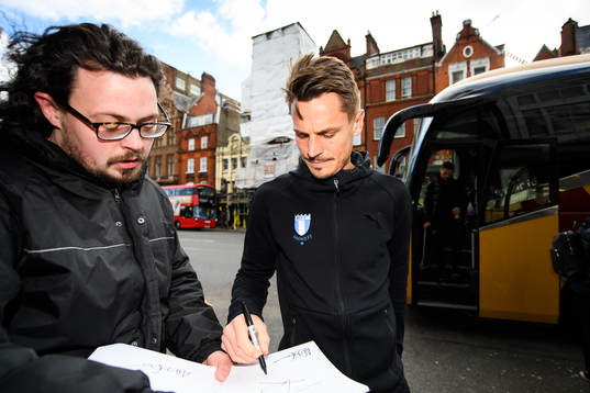 Markus Rosenberg of Malmö FF arrives at the hotel