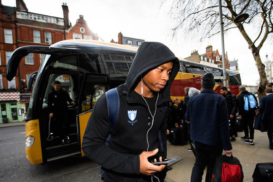 Carlos Strandberg of Malmö FF arrives at the hotel