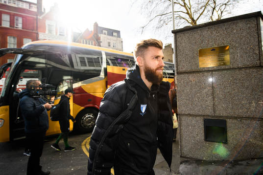 Rasmus Bengtsson of Malmö FF arrives at the hotel