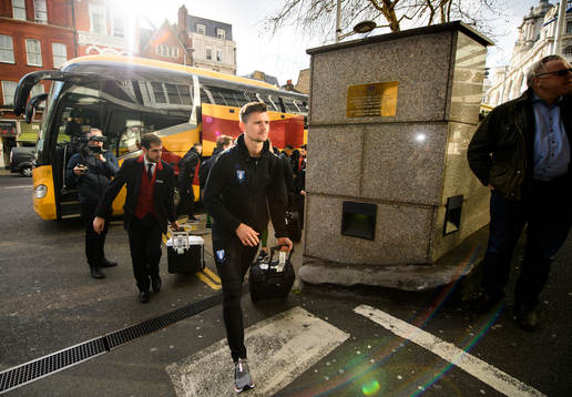 Marcus Antonsson of Malmö FF arrives at the hotel