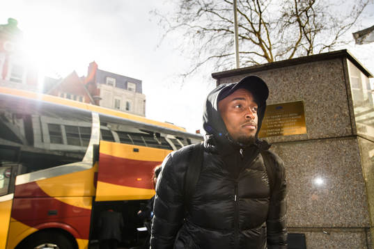 Fouad Bachirou of Malmö FF arrives at the hotel