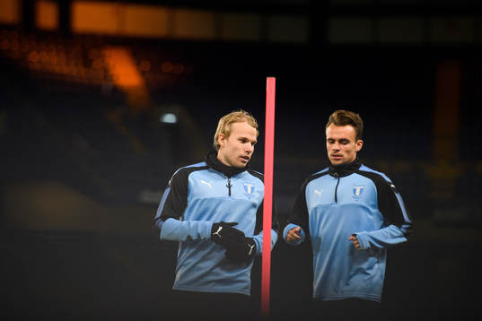 Oscar Lewicki and Andreas Vindheim of Malmö FF