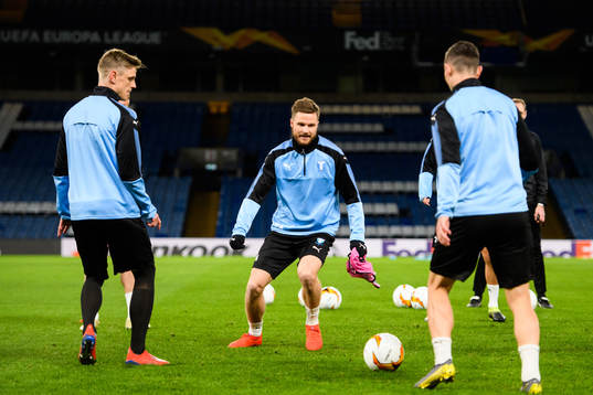 Sören Rieks and Lasse Nielsen of Malmö FF
