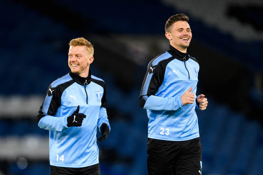 Anders Christiansen and Marcus Antonsson of Malmö FF