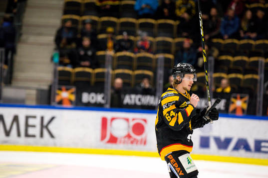 Skellefteås Jonathan Pudas hejar på publiken