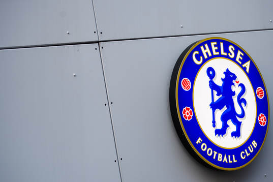 General view of a Chelsea logo prior to the Europa league