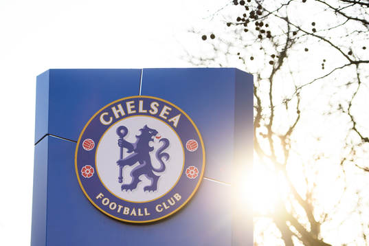 General view of a Chelsea logo prior to the Europa league