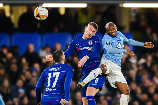 Ross Barkley of Chelsea and Fouad Bachirou of Malmö FF