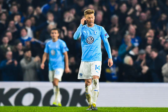 Anders Christiansen of Malmö FF looks dejected