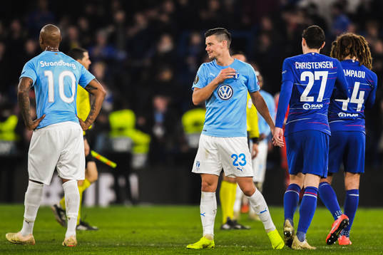 Marcus Antonsson of Malmö FF looks dejected