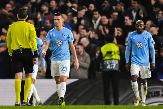 Marcus Antonsson and Fouad Bachirou of Malmö FF looks
