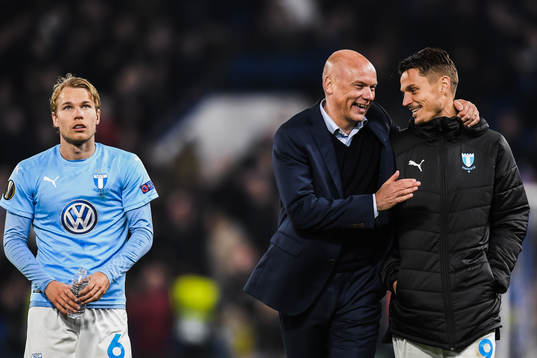 Oscar Lewicki, Uwe Rösler, head coach and Markus Rosenberg