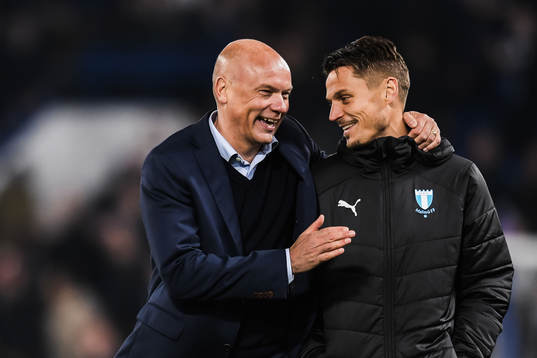 Uwe Rösler, head coach and Markus Rosenberg  of Malmö FF