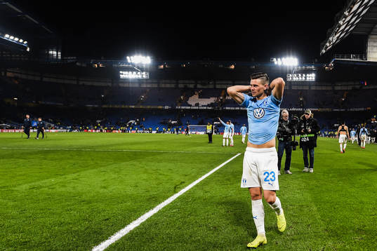 Marcus Antonsson of Malmö FF looks dejected