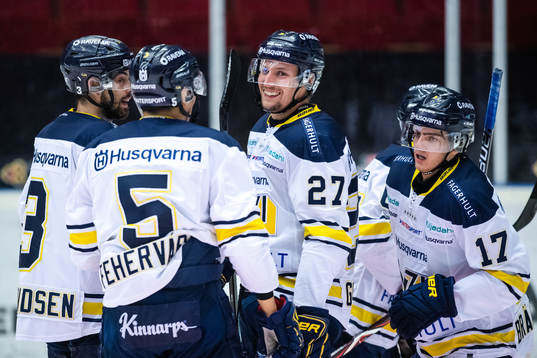 s David Gustafsson jublar med Isac Brännström