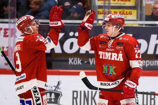 Timrås Johannes Kinnvall och Morten Madsen jublar