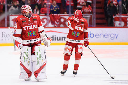 Timrås målvakt Niklas Svedberg deppar