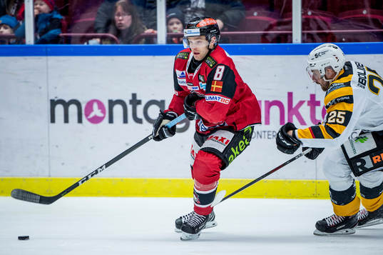 Malmö Redhawks Johan Olofsson mot Skellefteås Albin Lundin