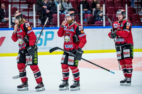 Malmö Redhawks Marcus Sylvegård, Jens Olsson och Carl