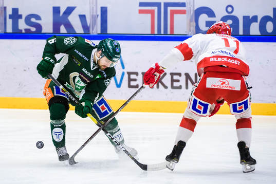 Färjestads Mikael Wikstrand och Timrås Henrik Törnqvist