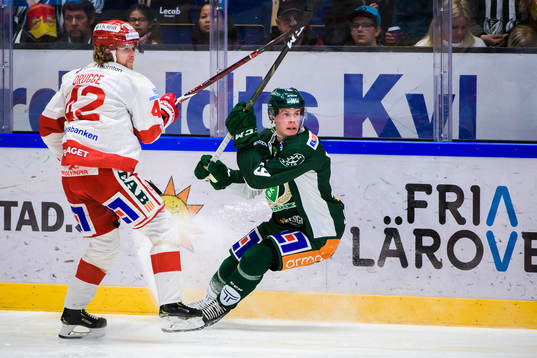 Timrås Oskar Drugge och Färjestads Carl Jakobsson