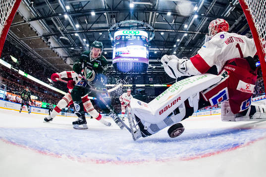 Färjestads Joakim Nygård gör 1-0 och avgör