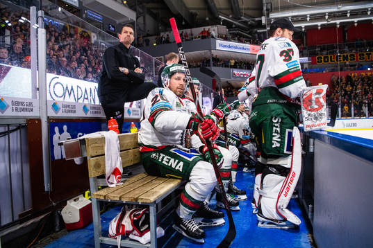 Frölundas Joel Lundqvist och målvakt Johan Gustafsson