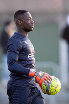 Degerfors målvakt Ismael Diawara 0under fotbollsmatchen i