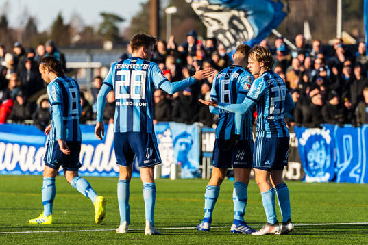 Djurgårdens spelare jublar