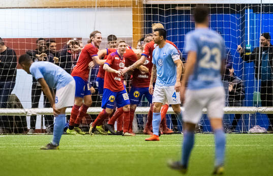 Malmö FFs Romain Gall, Behrang Safari och Marcus Antonsson
