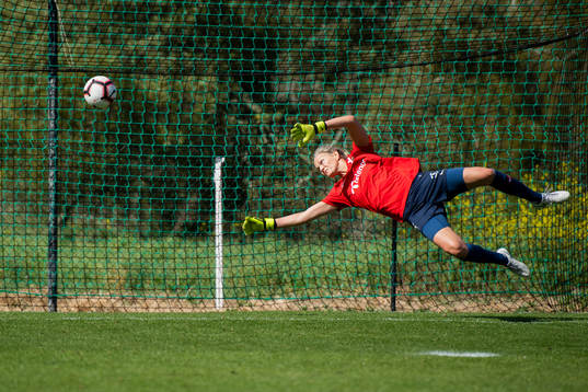 Goalkeeper Ingrid Hjelmseth of Norway