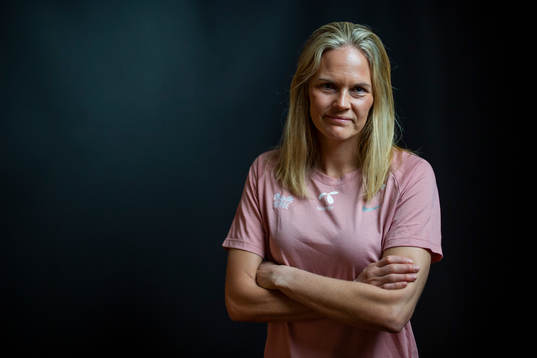 Goalkeeper Ingrid Hjelmseth of Norway poses for a portrait
