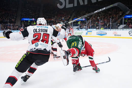 Frölundas Ryan Lasch och Malmö Redhawks Jens Olsson
