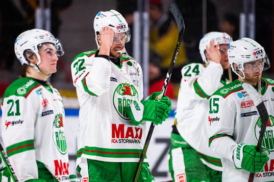 Rögles Nils Höglander, Éric Gélinas, Kevin Wennström