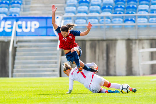Cecilie Redisch Kvamme of Norway and Sanne Troelsgaard of
