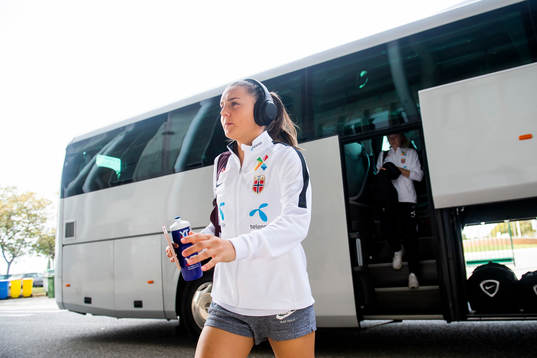 Vilde Bøe Risa of Norway arrives the stadium